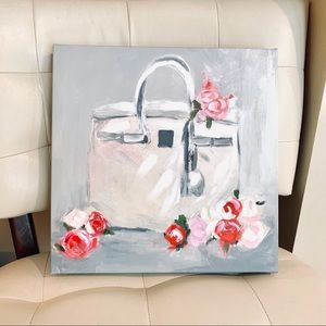 ADORABLE PURSE & FLORAL PAINTING WALL ART